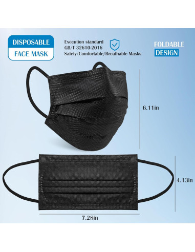 Mascarillas Desechables FENFEN 4 Capas - Paquete 100 Unidades