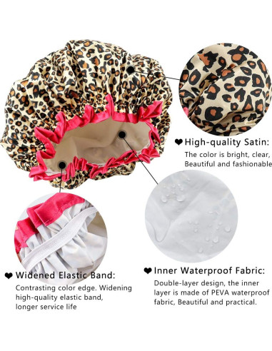 Gorros de Ducha Reutilizables TCOTBE - 4 Piezas Doble Capa