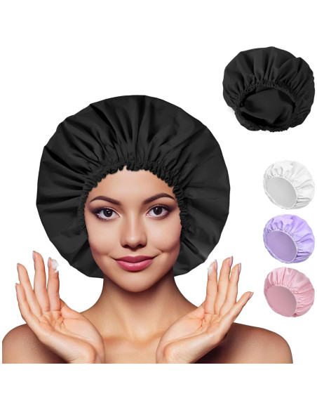 Set de 4 Gorros de Ducha Impermeables CHFONG - Doble Capa y Desechables Set de 4 Gorros de Ducha Impermeables CHFONG - Doble Capa y Desechables