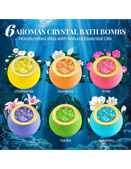 Juego de 12 Bombas de Baño de Cristal CLOUQUAR - Aromas Naturales Juego de 12 Bombas de Baño de Cristal CLOUQUAR - Aromas Naturales
