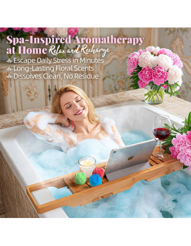 Juego de Bombas de Baño RelaxRose - 10 Piezas con Aromas Naturales