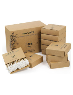 Hisopos de Algodón de Bambú FOVURTE 1000 Piezas Orgánico