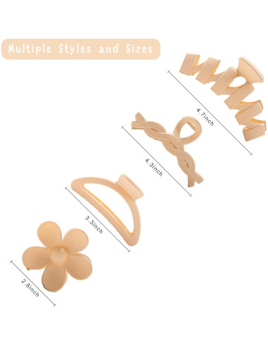 8 Clips de Garra para Cabello Sunolga - Antideslizantes y Ligeros
