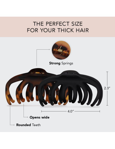 Pinzas de Garra de Pulpo Kitsch - 2 Piezas para Cabello Grueso