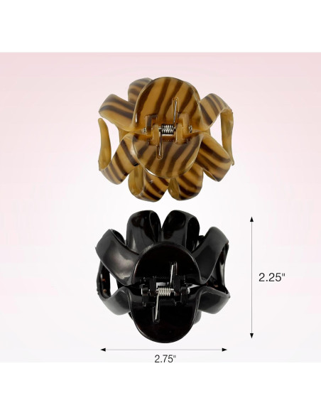 Pinzas para Cabello Scunci No-Slip Grip - 2 Unidades - Negro y Tortuga Pinzas para Cabello Scunci No-Slip Grip - 2 Unidades - Negro y Tortuga