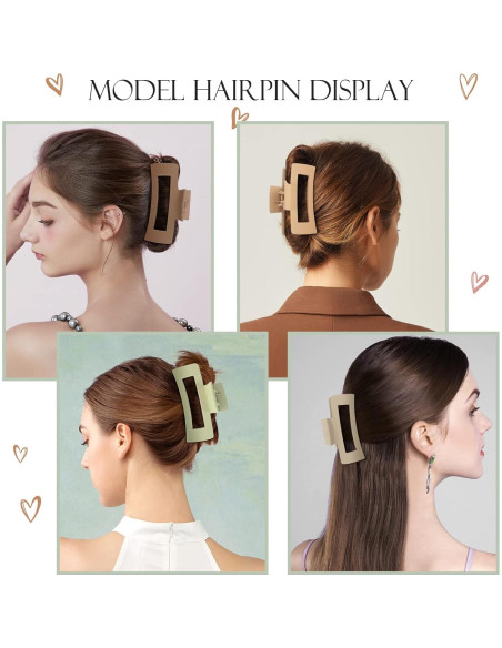 Clips de Pelo de Garra Mandydov 10.4 cm Antideslizantes 8 Pcs Clips de Pelo de Garra Mandydov 10.4 cm Antideslizantes 8 Pcs
