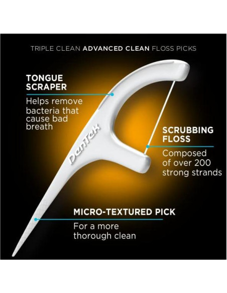 Palillos de Hilo Dental DenTek Triple Clean - 90 Unidades Palillos de Hilo Dental DenTek Triple Clean - 90 Unidades