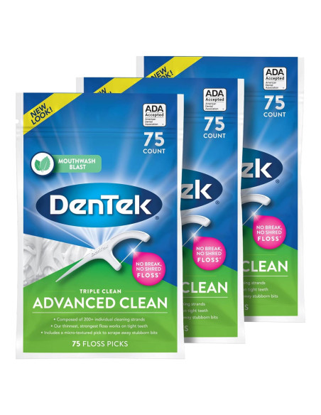 Palillos de Hilo Dental DenTek Triple Clean 75 Unidades x3 Palillos de Hilo Dental DenTek Triple Clean 75 Unidades x3