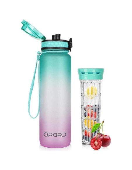 Botella de Agua Deportiva Opard 1000ml con Marcador de Tiempo Botella de Agua Deportiva Opard 1000ml con Marcador de Tiempo