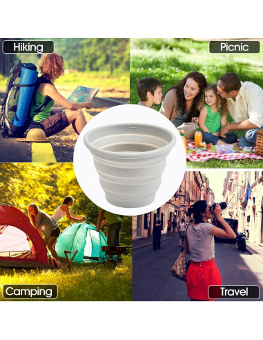Taza Plegable de Silicona Carimee 300ml para Viaje y Camping