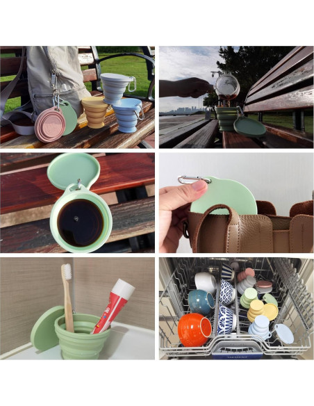 Taza Plegable de Silicona VVZOWW Verde 173.5g para Viaje Taza Plegable de Silicona VVZOWW Verde 173.5g para Viaje