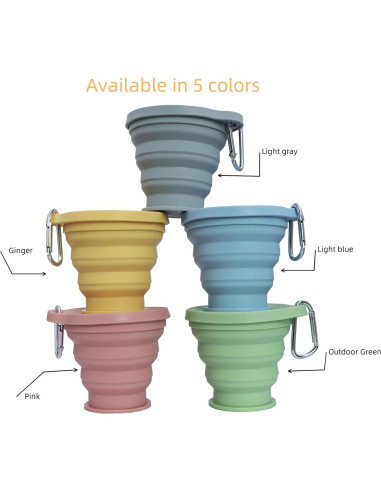 Taza Plegable de Silicona VVZOWW Verde 173.5g para Viaje