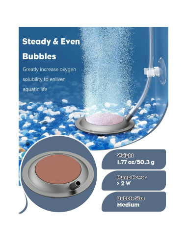 Disco de aire Pawfly para acuario 6.86 cm con ventosas