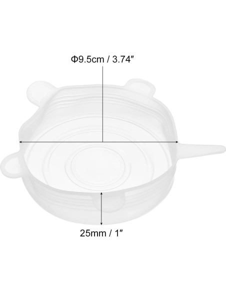 Tapa de Silicona Stretch uxcell, 4 Piezas 9.5cm Blanca Tapa de Silicona Stretch uxcell, 4 Piezas 9.5cm Blanca