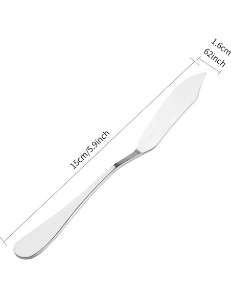 Cuchillos para Untar KINMINGZHU Acero Inoxidable 6 Piezas 15 cm Cuchillos para Untar KINMINGZHU Acero Inoxidable 6 Piezas 15 cm