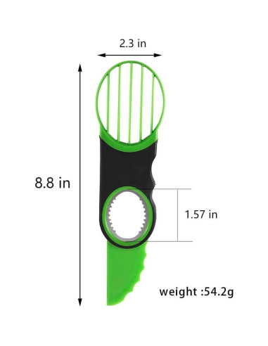 Cortador de Aguacate 3 en 1 XHCLIUFB - Apta para Lavavajillas