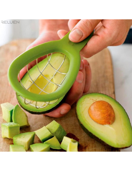 Cortador de Aguacate Reluen 3 en 1 - Mango Ergonómico 16 cm Cortador de Aguacate Reluen 3 en 1 - Mango Ergonómico 16 cm