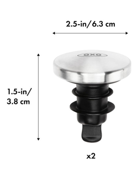 Tapones de Vino Expansibles OXO de Silicona - 2 Unidades Tapones de Vino Expansibles OXO de Silicona - 2 Unidades