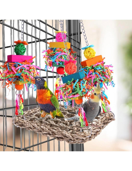 Juguete para Aves BBjinronjy Columpio Tejido Hierba Marina 17 cm Juguete para Aves BBjinronjy Columpio Tejido Hierba Marina 17 cm