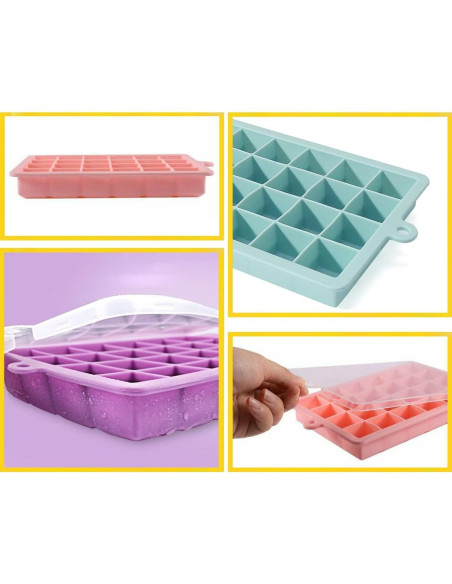 Bandeja de Hielo Silicona TAO CICADA 3 Moldes 72 Cubos Bandeja de Hielo Silicona TAO CICADA 3 Moldes 72 Cubos