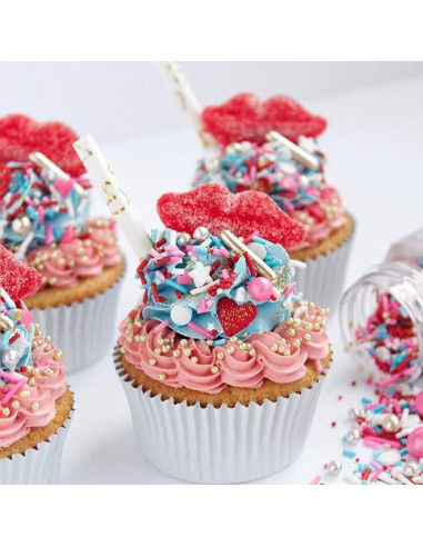 Forros de Cupcake de Foil Metálico Blanco GiFBERA 200 Unidades