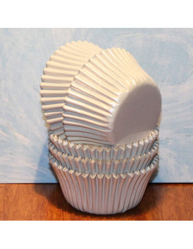 Forros de Cupcake de Foil Metálico Blanco GiFBERA 200 Unidades