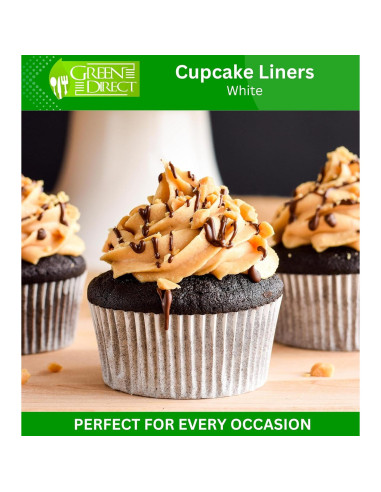 Forros para Cupcakes Green Direct 500 Piezas Blancos Desechables