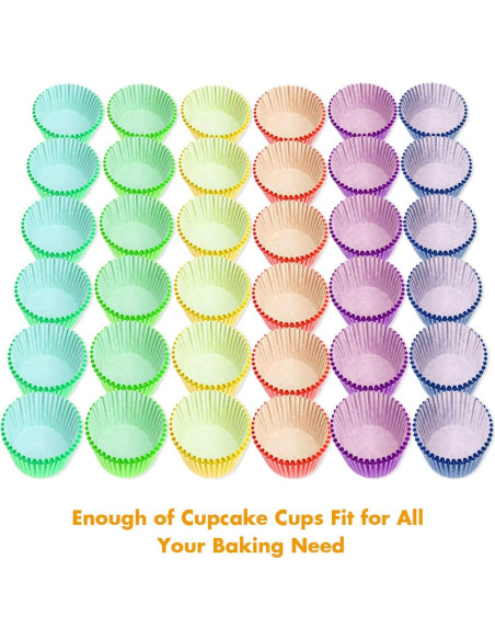 Forros para Cupcakes Selizo 600 Pcs Papel 5 cm Colores Brillantes Forros para Cupcakes Selizo 600 Pcs Papel 5 cm Colores Brillantes