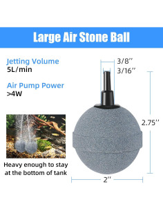 Piedras de Aire AQUANEAT 5.08 cm Difusor de Oxígeno Acuario 2
