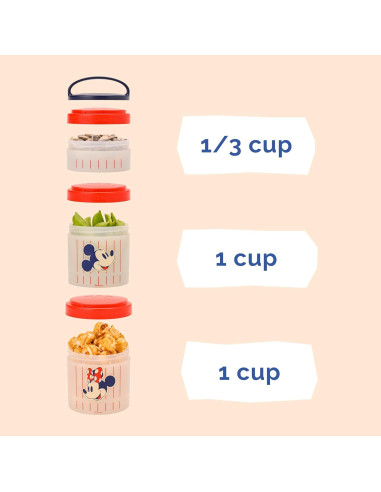Contenedores apilables Whiskware Mickey Mouse 3 tazas 632 ml