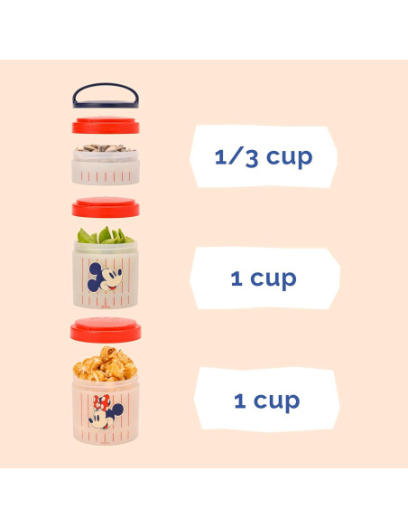 Contenedores apilables Whiskware Mickey Mouse 3 tazas 632 ml Contenedores apilables Whiskware Mickey Mouse 3 tazas 632 ml