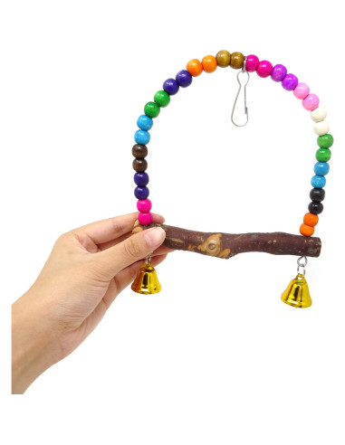 Columpio de Madera Honbay para Aves Pequeñas 16x15cm