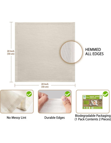 Paños de Queso Orgánicos Olicity 20x20 cm 2PCS Certificados GOTS