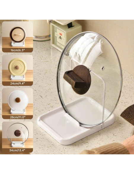 Soporte PAVSTINE para Tapa de Olla y Cuchara Plegable Blanco Soporte PAVSTINE para Tapa de Olla y Cuchara Plegable Blanco