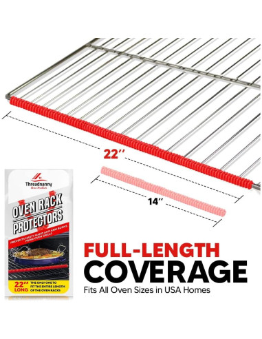 Protector de Estante de Horno ThreadNanny 55.88 cm Rojo - 2 Pzs