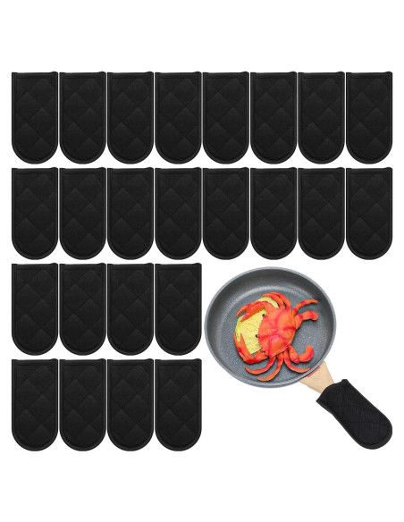 Cubiertas de Mango Caliente Dandat 24 Piezas Algodón Negro Cubiertas de Mango Caliente Dandat 24 Piezas Algodón Negro