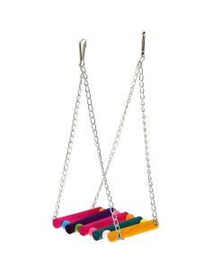 Columpios para Aves Vktech 5pcs Madera Colorido Periquitos 2
