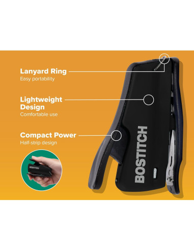 Grapadora Mini Nano Bostitch, Negro, Paquete de 2 Unidades