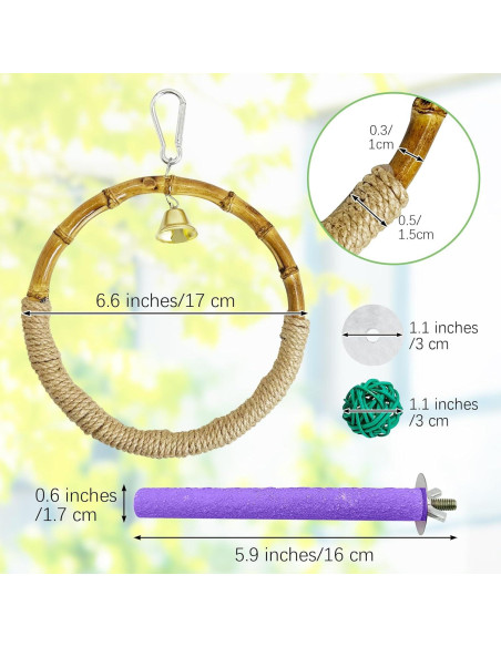 Columpio para Aves Hamiledyi con 6 Accesorios para Jaula Columpio para Aves Hamiledyi con 6 Accesorios para Jaula