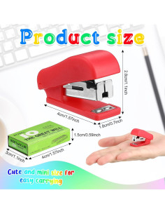 Grapadora Mini Fainne Portátil Multicolor 24 Pcs 4 Colores 2