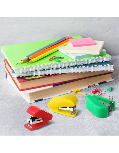 Grapadora Mini Fainne Portátil Multicolor 24 Pcs 4 Colores