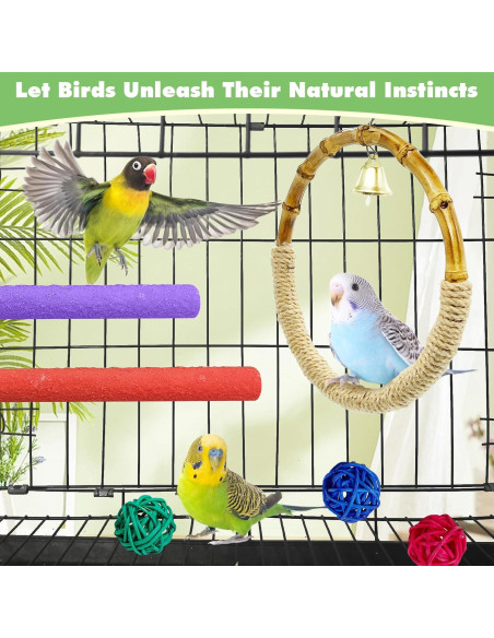 Columpio para Aves Hamiledyi con 6 Accesorios para Jaula Columpio para Aves Hamiledyi con 6 Accesorios para Jaula