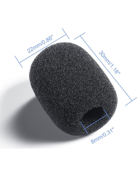 50 Piezas Filtros de Espuma para Micrófono Weewooday Negro 50 Piezas Filtros de Espuma para Micrófono Weewooday Negro