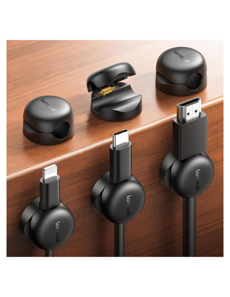 Organizador de Cables Lamicall 6Pack Clips Adhesivos 2.5-8mm Organizador de Cables Lamicall 6Pack Clips Adhesivos 2.5-8mm