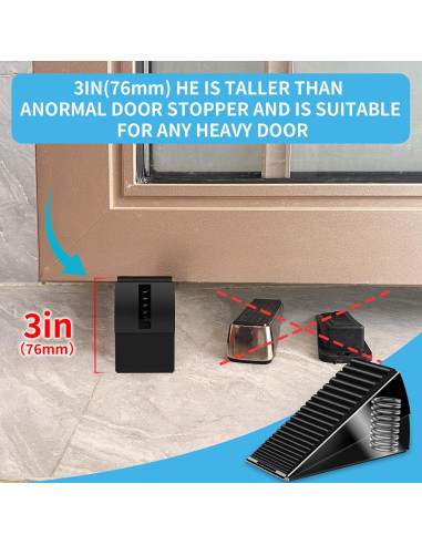 Tope de puerta alto AIMAXINKE de acero inoxidable 76 mm