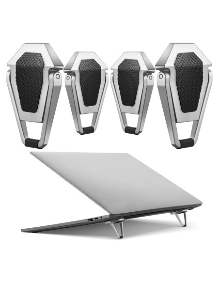 Soporte de Teclado Plegable Konohan de Aluminio 4 Piezas Plata Soporte de Teclado Plegable Konohan de Aluminio 4 Piezas Plata
