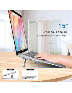 Soporte Ergonómico para Laptop ELE DEPI Plata 2 Piezas 12-20" 2
