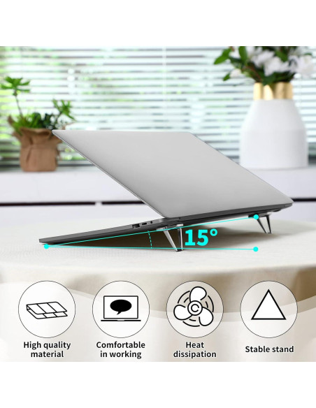 Soporte de Teclado Plegable Konohan de Aluminio 4 Piezas Plata Soporte de Teclado Plegable Konohan de Aluminio 4 Piezas Plata