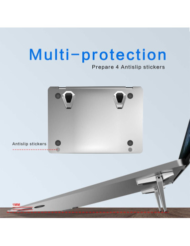 Soporte Ergonómico para Laptop ELE DEPI Plata 2 Piezas 12-20"