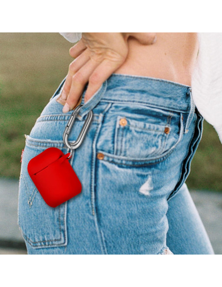 Funda Protectora de Silicona Hamile para AirPods Rojo Funda Protectora de Silicona Hamile para AirPods Rojo